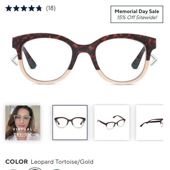 Peppers “Georgia” Tortoise/Gold 2.5x/Blue Light Glasses - Picture 2 of 4